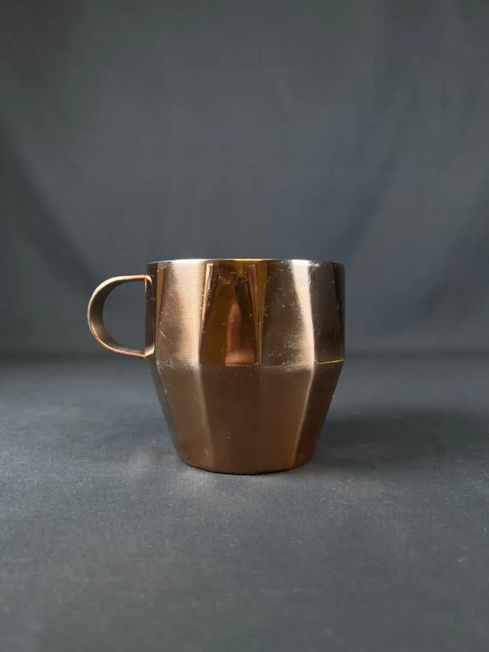 Starbucks Faceted Bronze Copper Tone Metal Coffee Mug cap home decor 2014